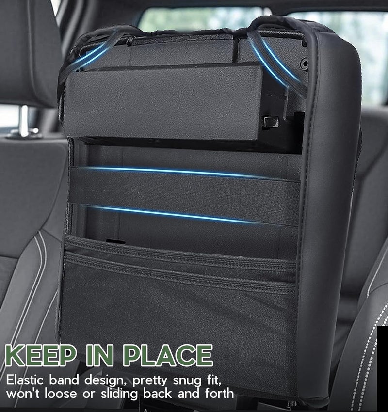 Sinvanho Center Console Cover for Ford F150 2021 2022 2023 2024 2025 Truck Interior Accessories, PU Leather Armrest Middle Console Cover Anti-Scratch Protector Cushion Pad (Bucket Seat Only) - Image 4